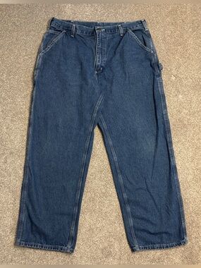Carhartt Men's Straight Fit Blue Denim Jeans ~ 38/30 ~ Carpenter, Utility